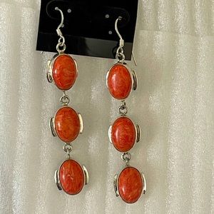 Rhodonite Sterling Silver Earrings